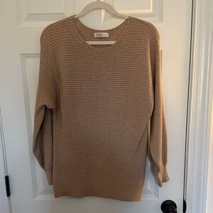 Nordstrom Beige Ribbed Crew Neck Sweater - never worn